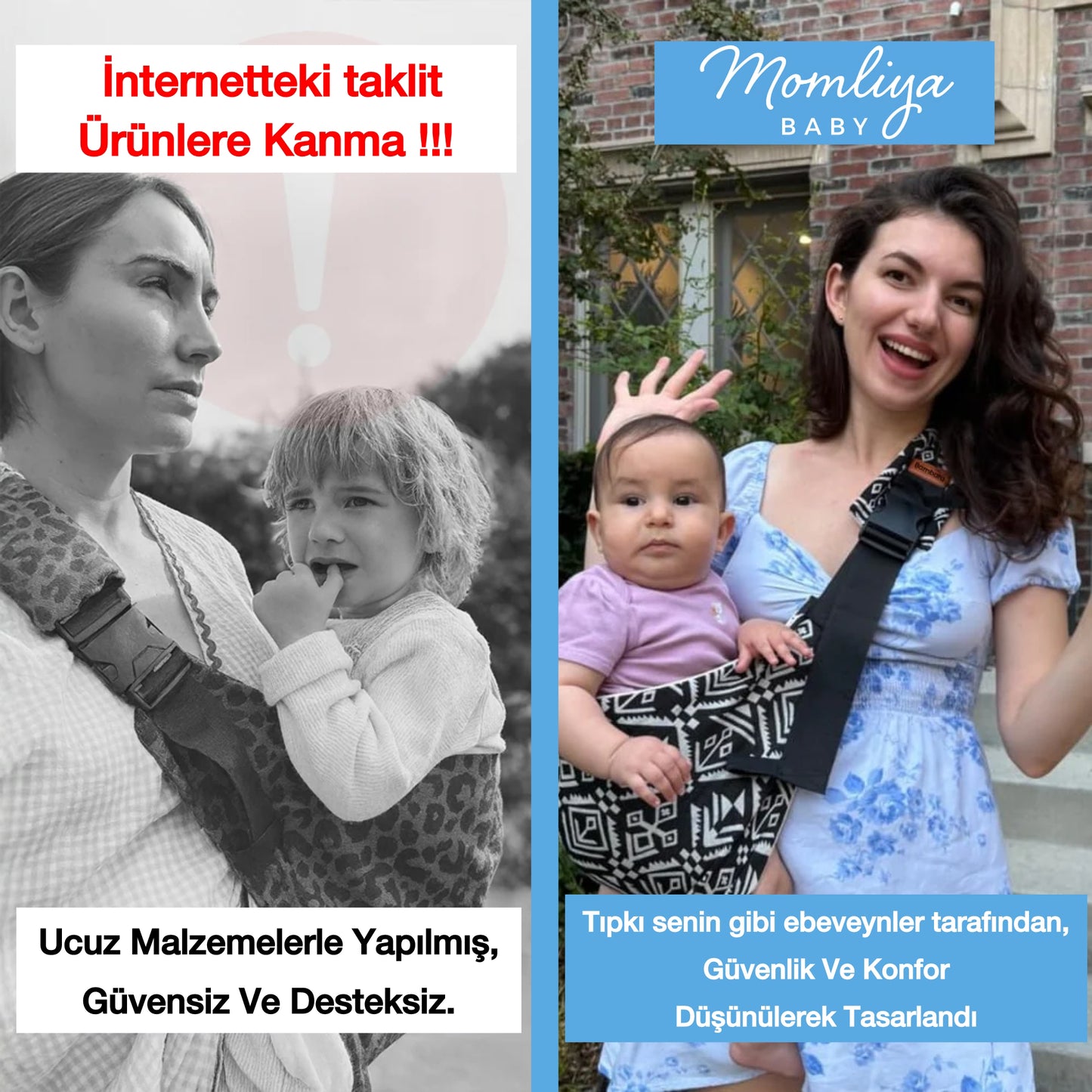 Momliya™ Ergonomik Bebek Taşıyıcı Sling